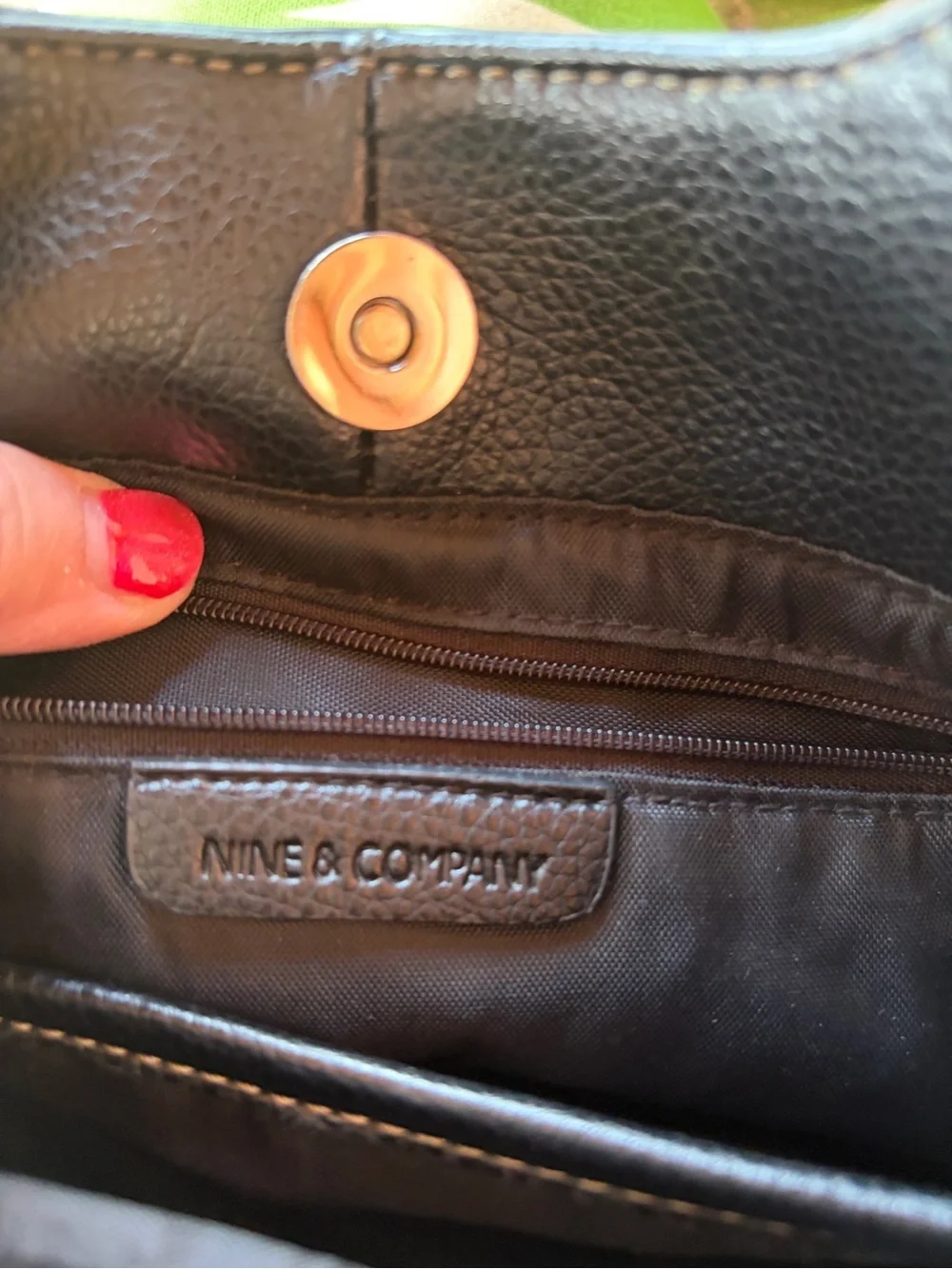 Vintage Nine & Co Whipstitch Faux Leather Clutch Handle Bag Purse Tote BoHo Y2K